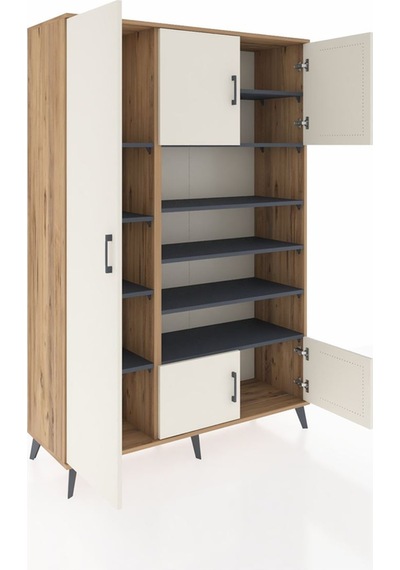 Hyperion Dolap 10 Raflı 5 Kapaklı 132x44x195 Çam-aytaşı/antrasit Çam Hyperion Dolap 10 Raflı 5 Kapaklı 132x44x195 Çam-aytaşı/antrasit Çam