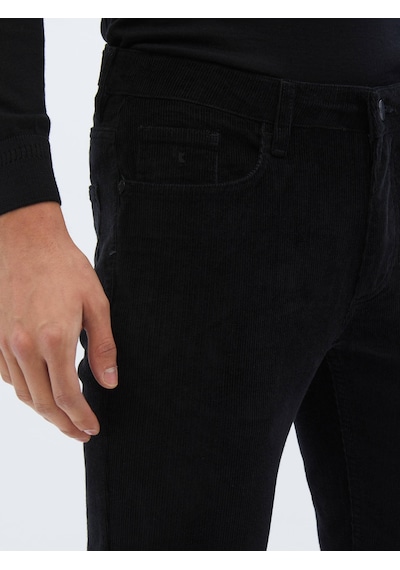 Kip Siyah Dokuma Slim Fit Kadife Casual Pamuk Karışımlı Pantolon 687357 Siyah