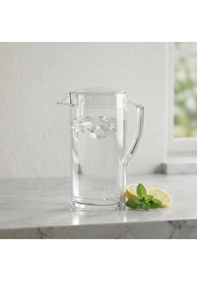 Özel Üretim Modern Şeffaf Kapaklı Mutfak Sunum Tropic Kristal Sürahi