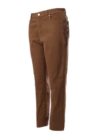 Faik Sönmez Minimalist Kadın Pantolon - Regular Fit Midi Kahve