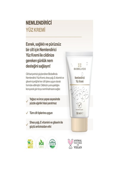 Doğal Nemlendirici Yüz Bakım Kremi 50 Ml