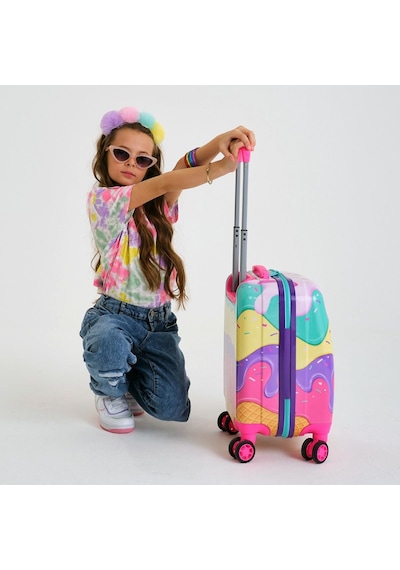 Coral High 16703 Kids Dondurma Desenli Çocuk Valizi - Pembe
