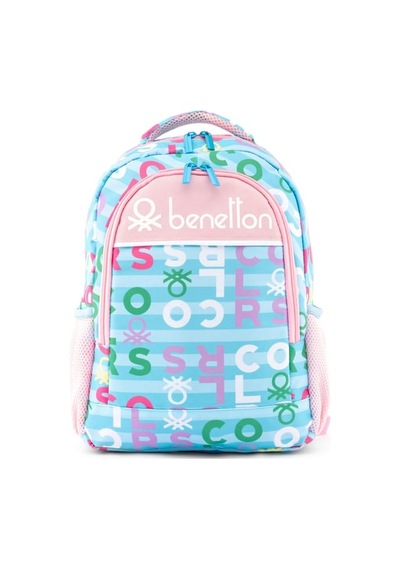 Unıted Colors Of Benetton Kız Çocuk Harf Baskılı İlkokul Çantası 13135 Std / Turkuaz-pembe Turkuaz-pembe