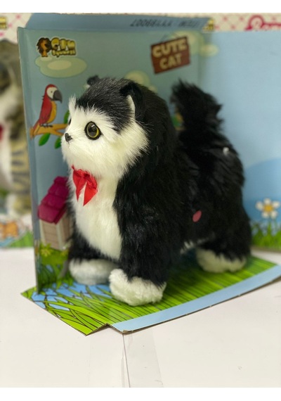 Oyuncak Boncuk Kedi Sesli Hareketli Miyavlıyan Oyuncak Kedi
