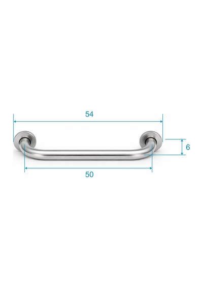 Aqua Bagno Basic Tutunma Barı 50 Cm Paslanmaz Çelik 32 Mm Banyo Engelli Tutamağı Krom