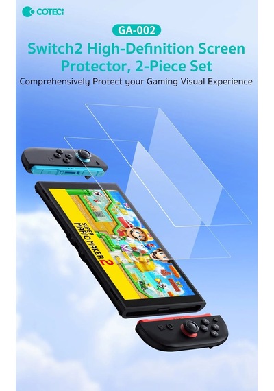 Cihaz Camı Ekran Parçası Oyun Koruma Coteci Nintendo Switch 2 2'li Hd Temperli Cam Koruyucu Seti