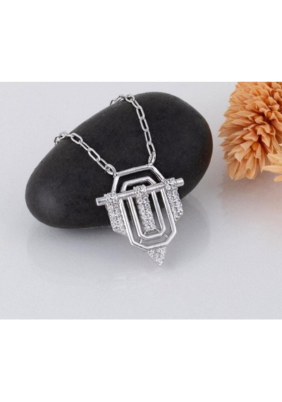 Beren Aksesuar Stainless Steel Serenay Leyla Çelik Kolye Gümüş