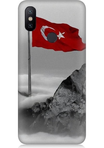 Xiaomi Redmi Note 6 Pro Uyumlu Bayrak Ve Dağ Desenli Silikon Kılıf