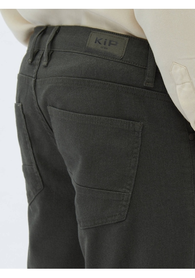 Kip Haki Dokuma Slim Fit Casual Pamuk Karışımlı Pantolon 406629 Haki