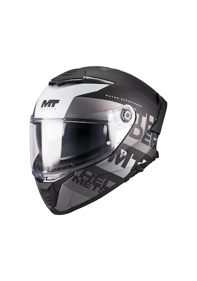Mt Helmets Thunder 4 Sv Waves B2 Kapalı Kask Siyah - Beyaz