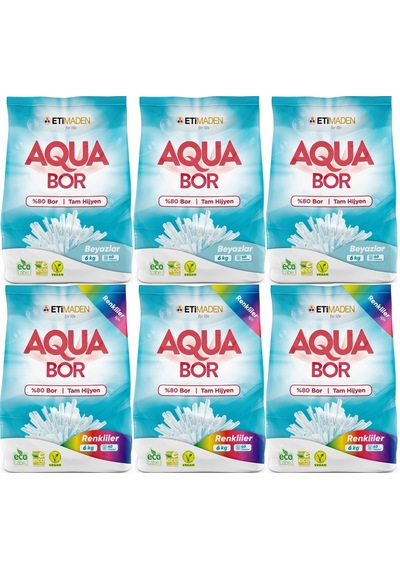 Boron Aquabor Matik Toz Çamaşır Deterjanı 36kg 240 Yıkama Renkli
