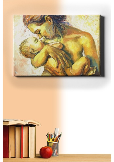 Webstyle Sayılarla Boyama Seti Kasnaklı Kadın Ve Bebek 60 X 75 Cm