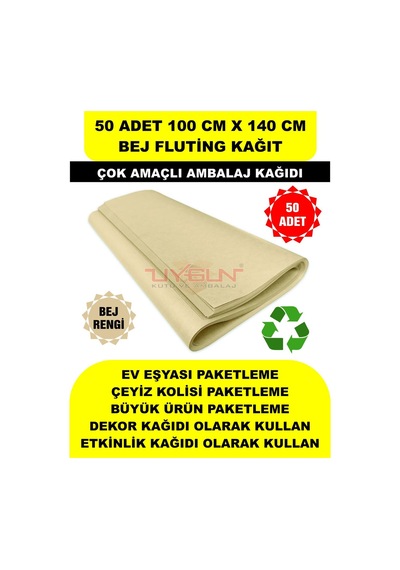 50 Adet 100cm X 140cm 100 Gr. Fluting Bej Ambalaj Kağıdı, Çeyiz Ev Eşyası Hediye Ürün Paketleme, Çocuk Etkinlikleri