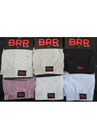 Brr Erkek % 100 Poplin Pamuk Boxer Büyük Beden 6 Adet