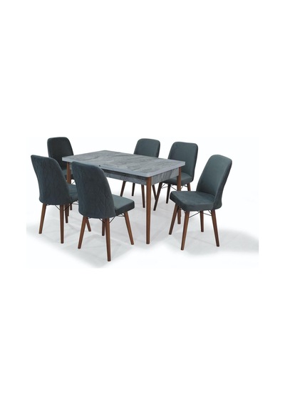 Familieconcept 6 Kişilik Yemek Masası Takımı Açılır Masa + 6 Sandalye Babyface Kumaş Krem Beyaz Familieconcept 6 Kişilik Yemek Masası Takımı Açılır Masa + 6 Sandalye Babyface Kumaş Krem Beyaz