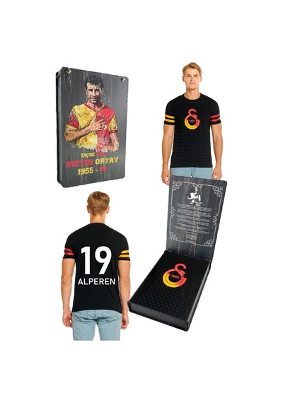 Galatasaray Siyah T-shirt İsme Özel Metin Oktay Kutulu 001