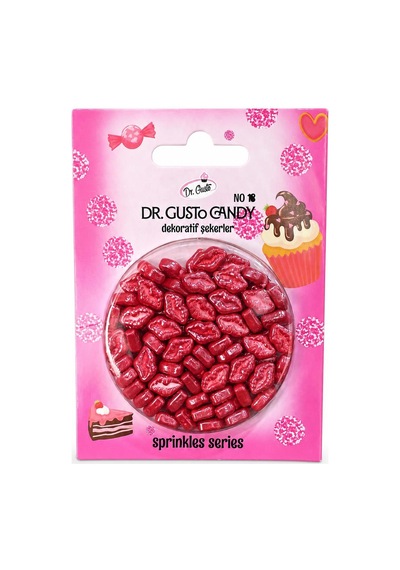 Dr. Gusto Kırmızı Dudak Şekilli Pasta Süsleme Şekeri
