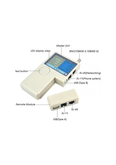 Kablo Test Cihazı Rj11 Rj45 Usb Bnc Lan Ağ Kablosu Test Cihazı