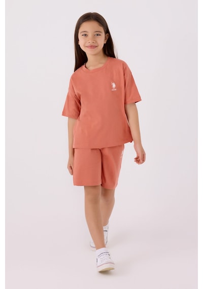 U.S. Polo Assn. U.s. Polo Assn Kız Çocuk Turuncu Bermuda Takım 5274-43854 Turuncu