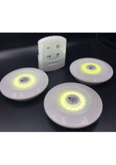 3Lü Dokunmatik Işıldak Uzaktan Kumandalı Pilli Spot Led Lamba