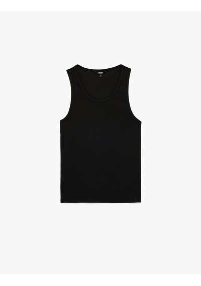 Koton Kolsuz Pamuklu Bisiklet Yaka Slim Fit Atlet Siyah 6sam30001mk Siyah
