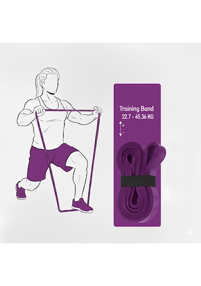 Çeşitli Kg Direnç Bantları, Gym Barfiks Direnç Bandı, Kas Geliştirme Direnç Bandı, Pilates Egzersiz Bandı Mor