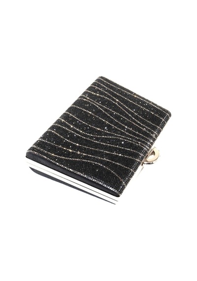 Keeba Taşlı Siyah Abiye Çanta Clutch Siyah Taşlı Gece Çantası Abiye Çanta Siyah Abiye Çantası