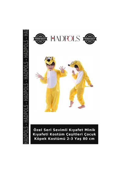 Hadpols Özel Seri Sevimli Kıyafet Minik Kıyafeti Kostüm Çeşitleri Çocuk Köpek Kostümü 2-3 Yaş 80 Cm Çok Renkli