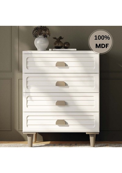 Lavanta 4 Çekmeceli Mdf Şifonyer Aytaşı