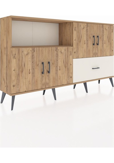 Arges Konsol 4 Raflı Tek Çekmeceli 4 Kapaklı 176x30x99 Çam-çam/ay Çam-çam/aytaşı Arges Konsol 4 Raflı Tek Çekmeceli 4 Kapaklı 176x30x99 Çam-çam/ay Çam-çam/aytaşı