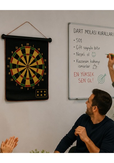 Aile Ve Arkadaş Oyunları İçin Manyetik Dart Tahtası 6 Ok Dahil