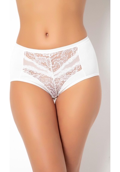 G-box Şort Külot - Yüksek Belli, Önü Dantel Detaylı, Pamuklu 907 Ekru - 918500455 Ekru - 918500455 Ekru