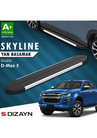 S-dizayn Isuzu D-max 3 Skyline Aluminyum Yan Basamak 203 Cm 2019 Üzeri A+ Kalite