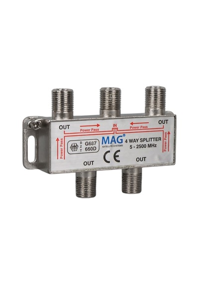 Mag 5-2500 Mhz 1/4 Splitter Uydu Anten Sinyal Dağıtıcı