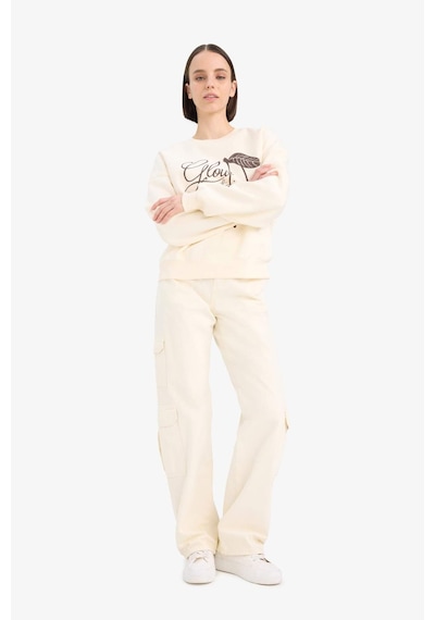 DeFacto Straight Fit Gabardin Pantolon Kargo Cepli Normal Bel Düz Paça D3762AX24AUER98