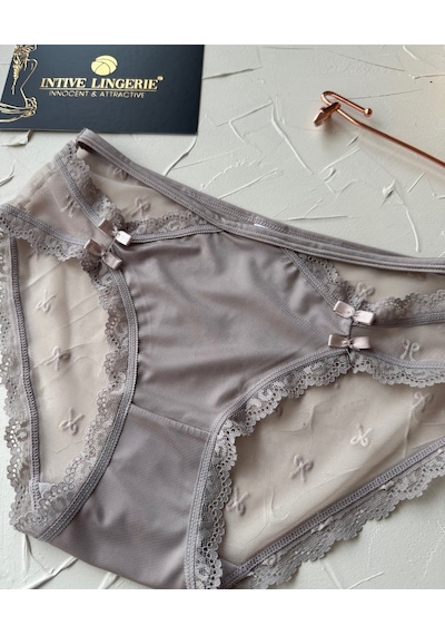 Arya Japon Style Arkası Tül Cut-out Dantel Detaylı Cheeky Külot/s Bej