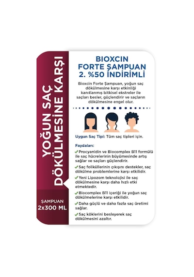Saç Dökülmesine Karşı 2'li Şampuan 300 Ml