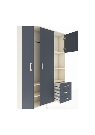 Arges Dolap 5 Raflı 3 Çekmeceli Tek Askılı 132x30x195 Aytaşı-antrasit/antrasit Antrasıt/antrasıt Arges Dolap 5 Raflı 3 Çekmeceli Tek Askılı 132x30x195 Aytaşı-antrasit/antrasit Antrasıt/antrasıt