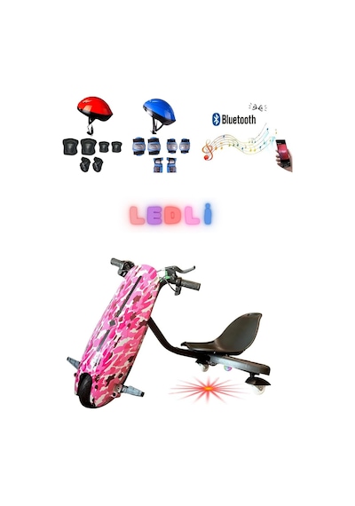 Citymate Drift Car Elektrikli Kaykay Bluetooth Dirift Kar Hoverboard Scooter + Koruma Ekipmanı D05