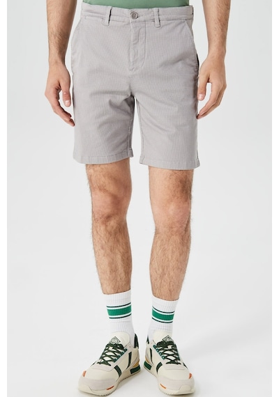 Lacoste Men's Slim Fit Cotton Bermuda Shorts Erkek Dar Kesim Desenli Bermuda Şort Gri