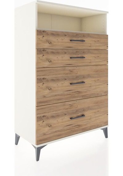Hyperion Dolap Tek Raflı 4 Çekmeceli 88x44x134 Aytaşı-çam Aytaşı