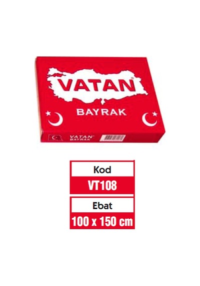 Vatan Türk Bayrağı Polyester 100x150 Vt108 Diğer