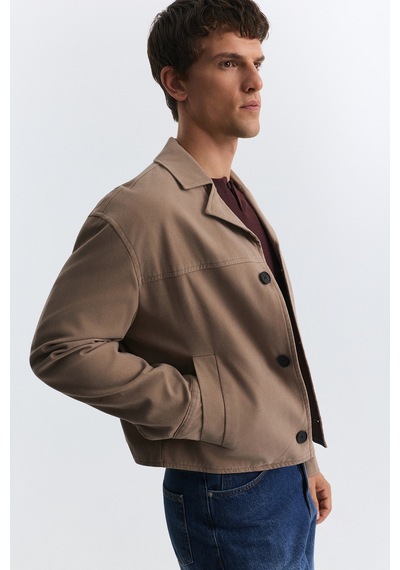 Antioch Crop Fit Suni Süet Ceket Vizon