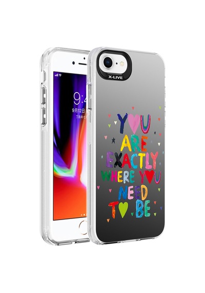 Zore İphone 8 Kılıf Desenli Ogaa Silver Sert Kapak - You