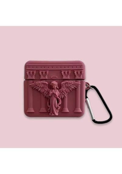 Apple Uyumlu AirPods Pro 2 Angel Kılıf Dua Eden Melek Figürlü Pembe