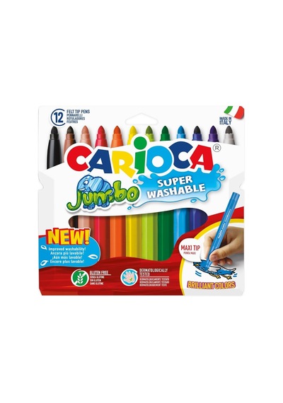 Carioca Süper Yıkanabilir Keçeli Kalemi, 12'li Sku: Zeus8690010331434