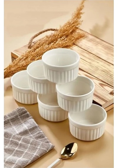 Porselen 6lı Sufle Ve Kek Fırın Kabı- 10 Cm