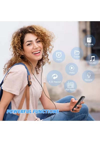 Ruizu X02-b Bluetooth 5.0 Ultra İnce Mp3 Mp4 Çalar Radyo 8gb Mp3 Player