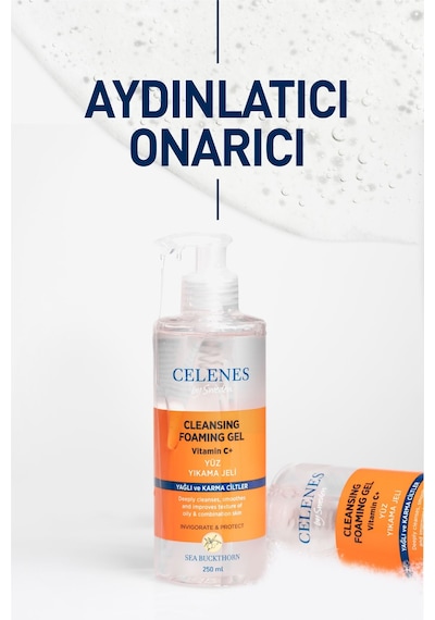 Celenes Sea Buckthorn Yağlı ve Karma Ciltler için Yüz Temizleme Jeli 250 ML Celenes Sea Buckthorn Yağlı ve Karma Ciltler için Yüz Temizleme Jeli 250 ML
