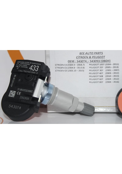 Citroen & Peugeot Grubu Araçlarla Uyumlu Lastik Basınç Sensörü Oem: 5430t4 / 543093 1 ADET